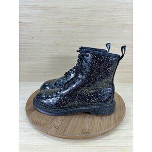 Dr. Martens Junior 1460 Cosmic Glitter Black Patent Leather Boots Womens Size 6